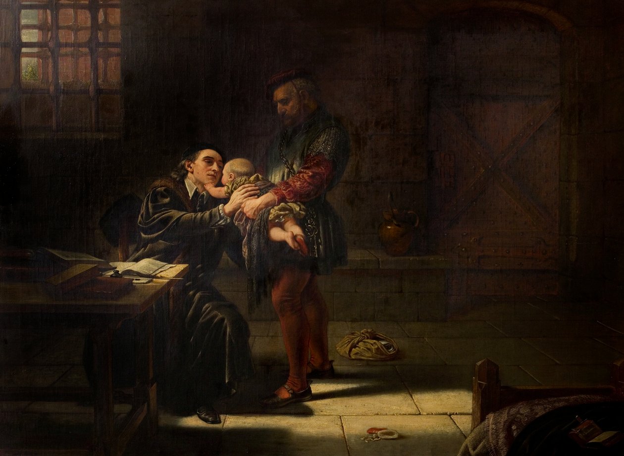 Il Martirio di Laurence Saunders a Coventry, pannello centrale del trittico, 1851 da Charles West Cope