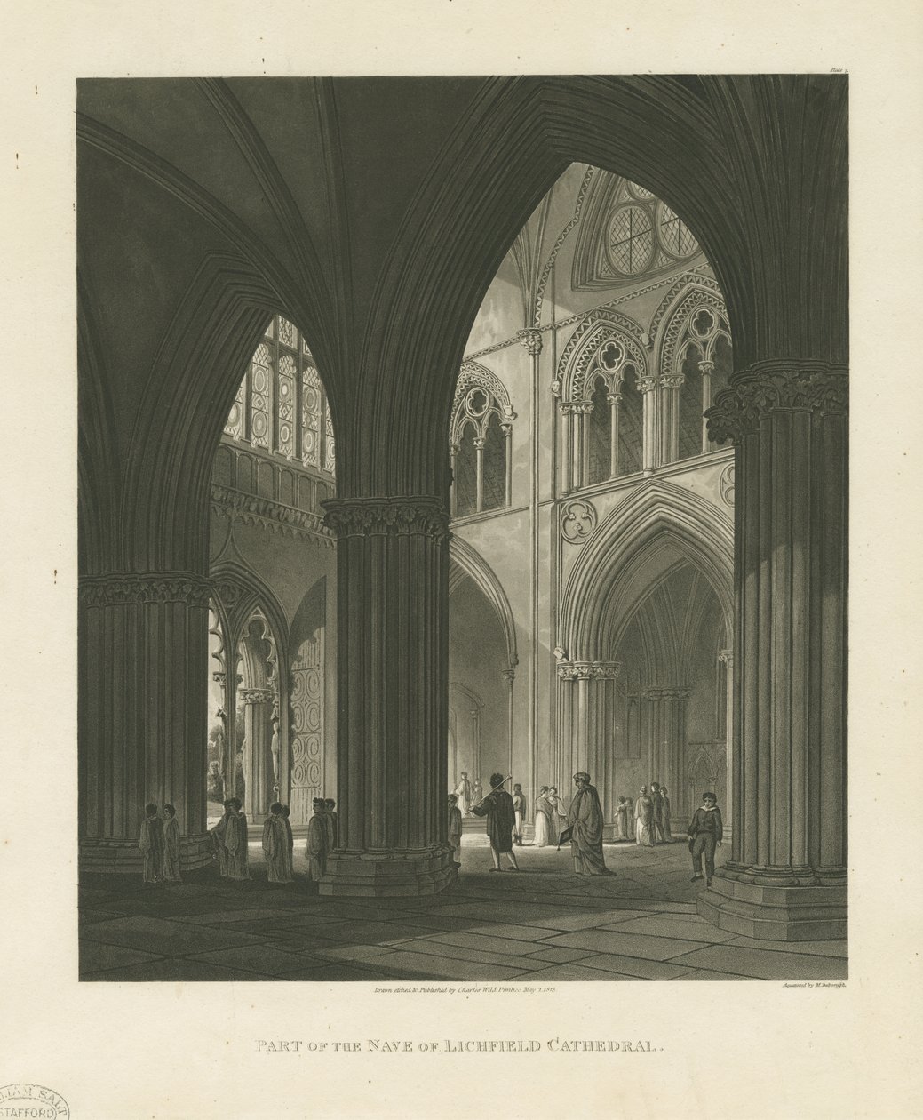 Interno della Cattedrale di Lichfield - Navata da Charles Wild