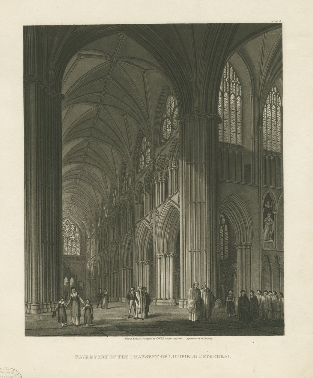 Interno della Cattedrale di Lichfield - Navata da Charles Wild