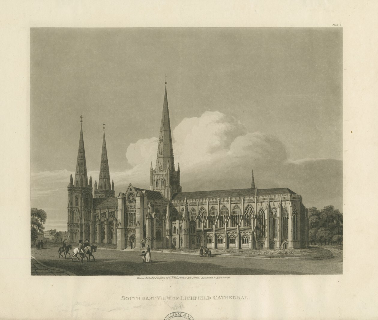 Cattedrale di Lichfield - Vista sud-est da Charles Wild