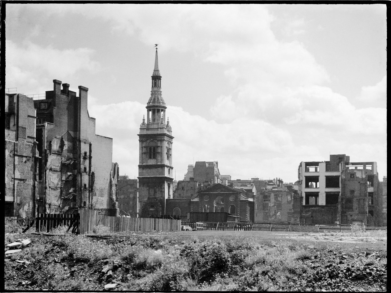 Chiesa di St Mary-le-Bow, Cheapside, City and County of the City of London, GLA, 1941-1945 da Charles William Prickett