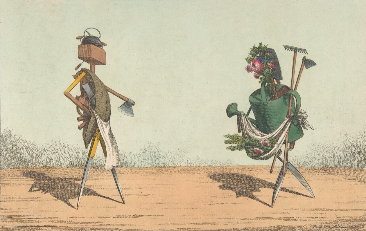 Strumenti animati, Pl. 1, dedicato ai falegnami e giardinieri della Gran Bretagna, 1811 da Charles Williams