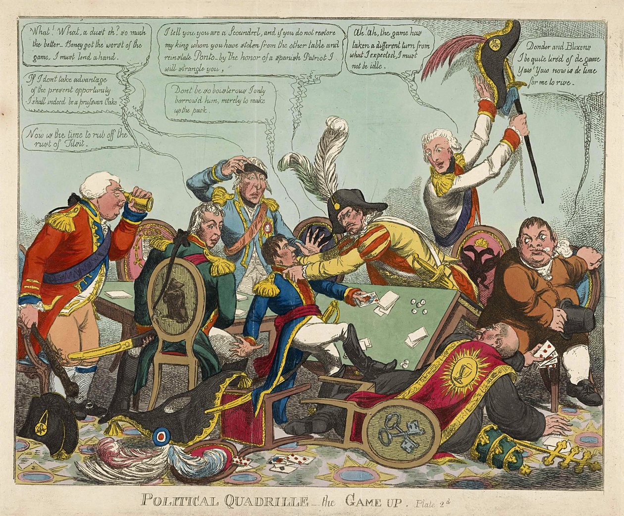 Quadriglia Politica -- il Gioco è Finito, pub. 1806 da Charles Williams