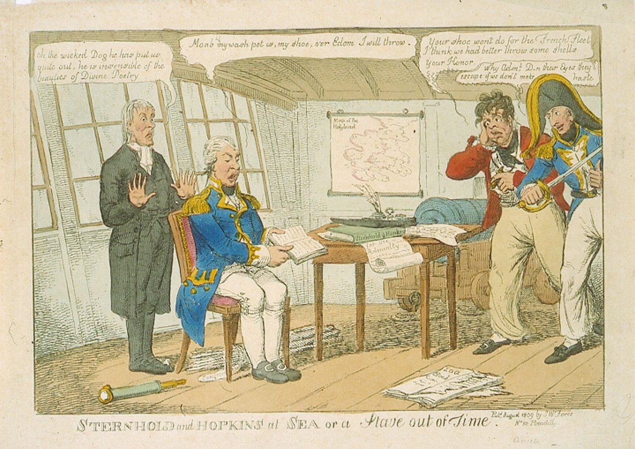Sternhold e Hopkins in Mare o una Stanza Fuori Tempo, 1809 da Charles Williams