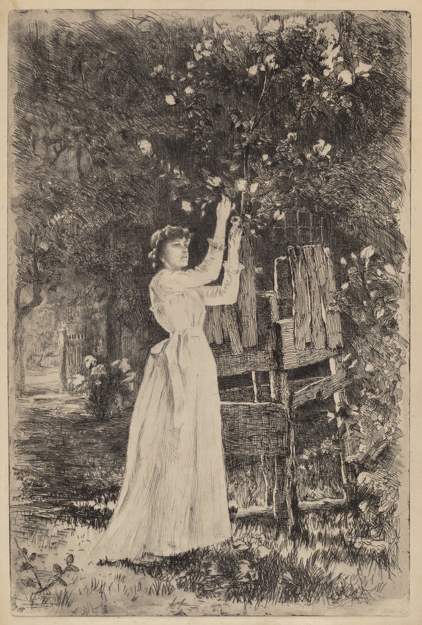 Senza Titolo (Donna che Raccoglie Fiori) da Charles Yardley Turner