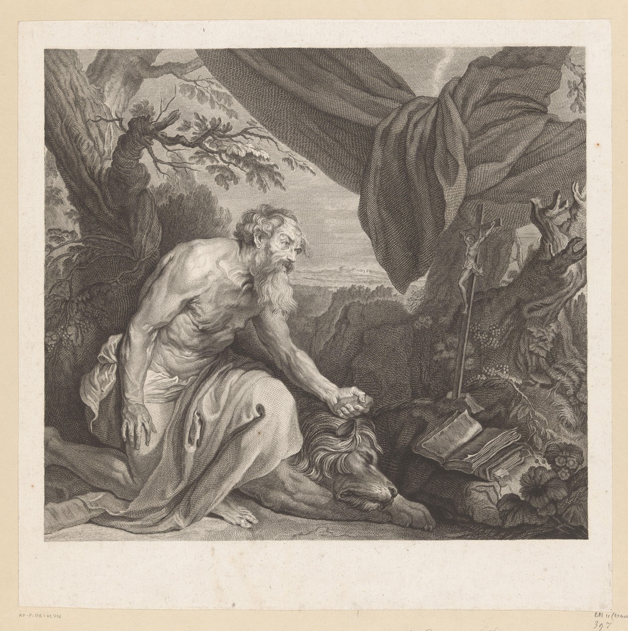 Girolamo con leone dormiente e crocifisso da Charles de Beauvais (rejected attribution)