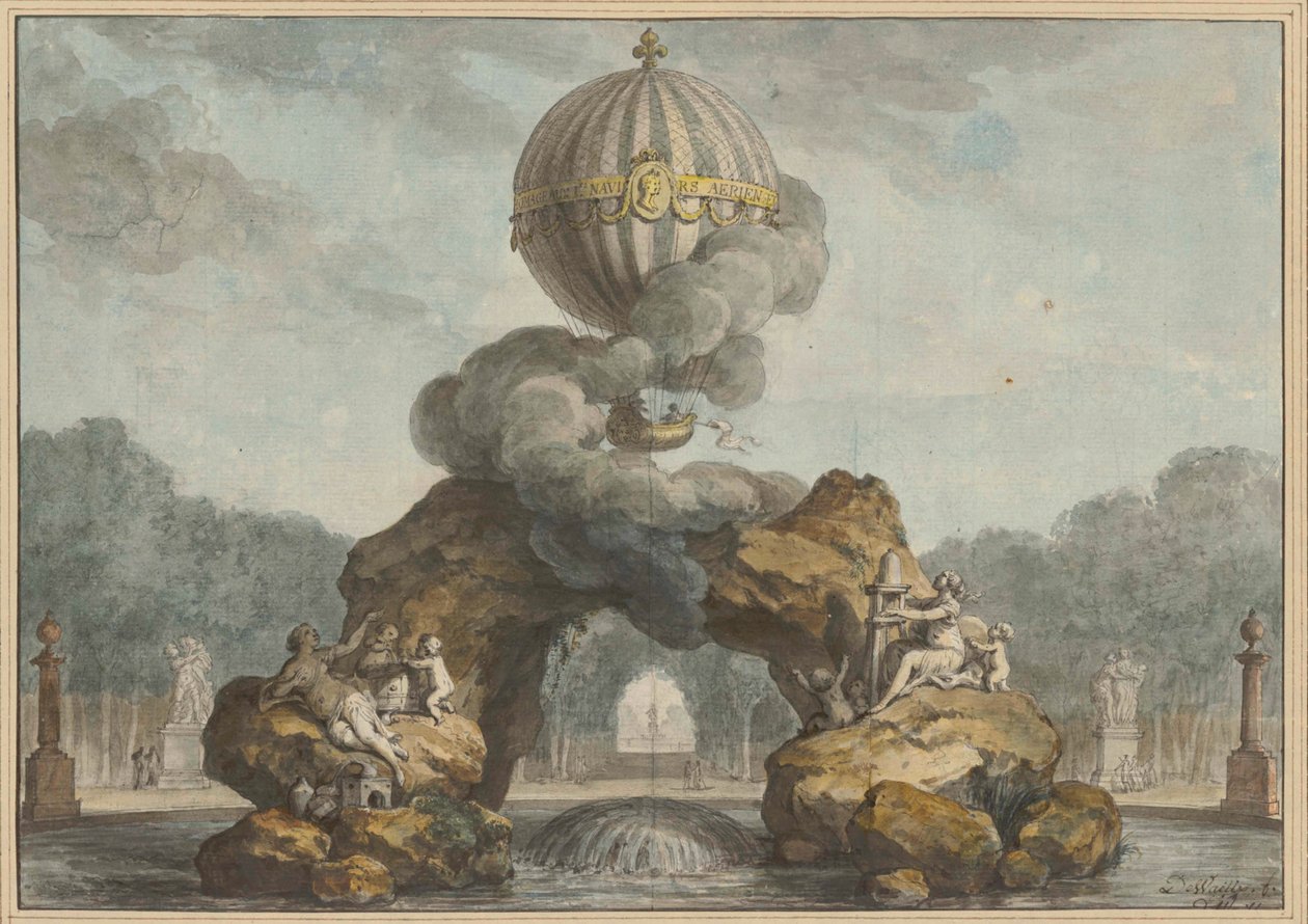 Progetto di una decorazione di fontana con una Charlière, 1783 da Charles de Wailly