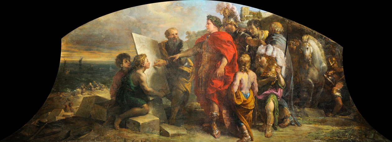 Augusto costruisce il porto di Miseno, 1673-1675 da Charles de la Fosse