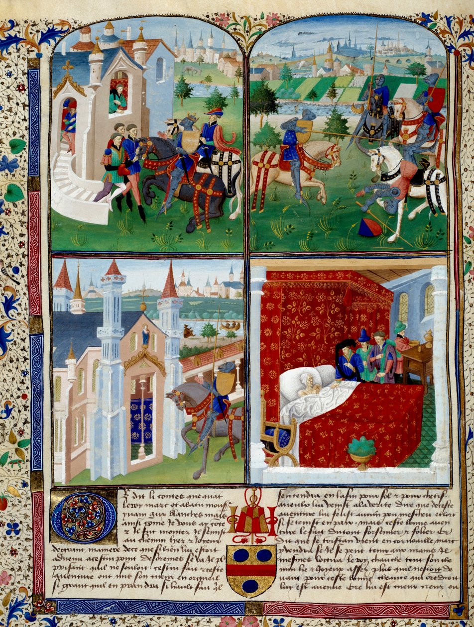 Illustrazione del romanzo di Tristano: partenza, torneo e morte da Charles du Maine Master
