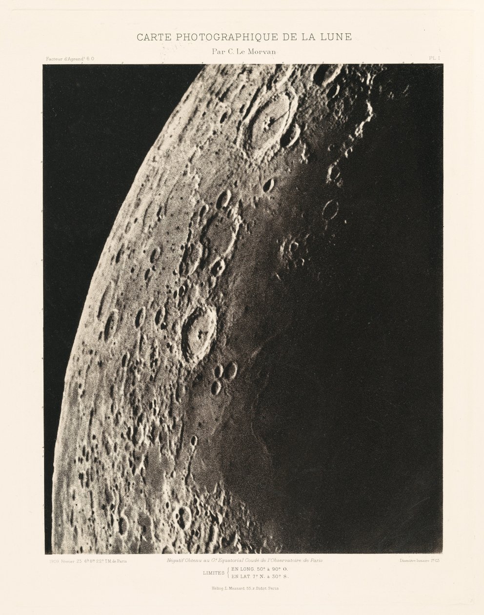 Carte photographique de la lune, planche I (Carta fotografica della Luna, lastra I),23 febbraio da Charles le Morvan