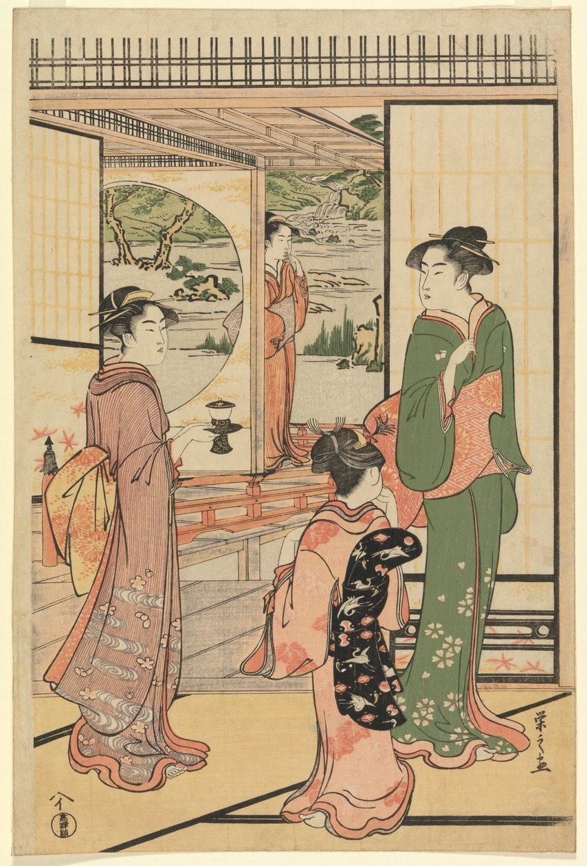 Belle donne in uno yashiki (CBL J 2494) da Chobunsai Eishi
