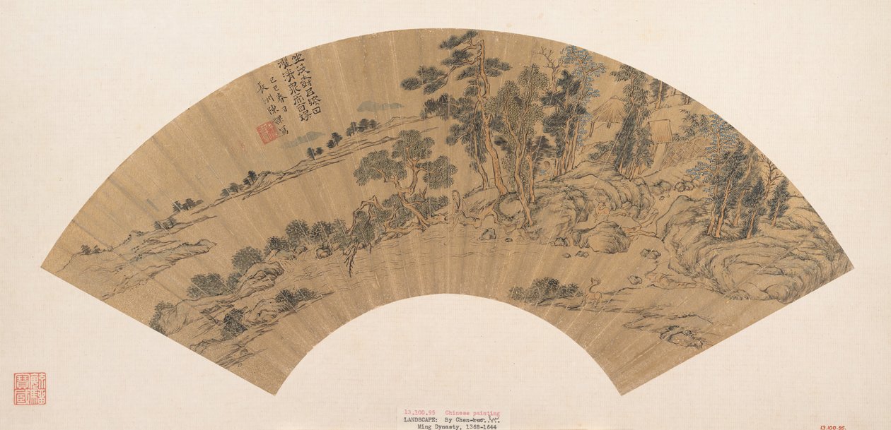 Eremita che si lava i piedi in un ruscello, 1629 da Chen Guan