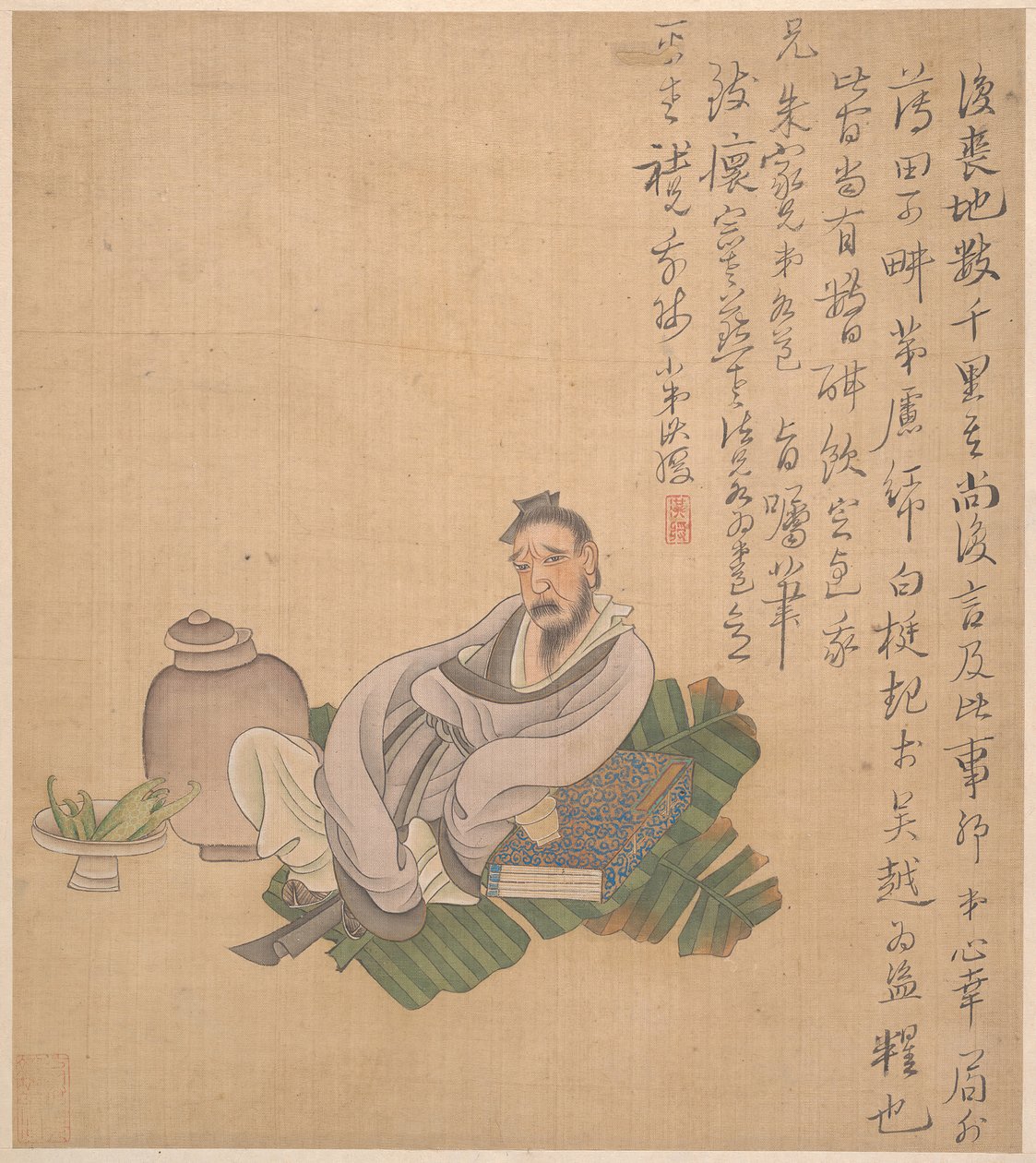 Figure, fiori e paesaggi, una foglia datata 1627 da Chen Hongshou