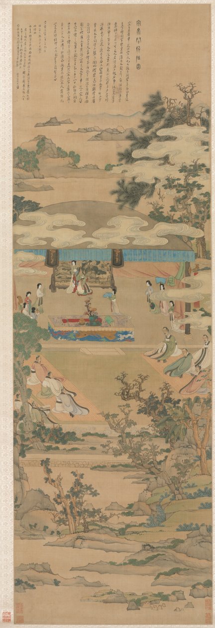 Lady Xuanwen che dà istruzioni sui riti di Zhou, 1638 da Chen Hongshou