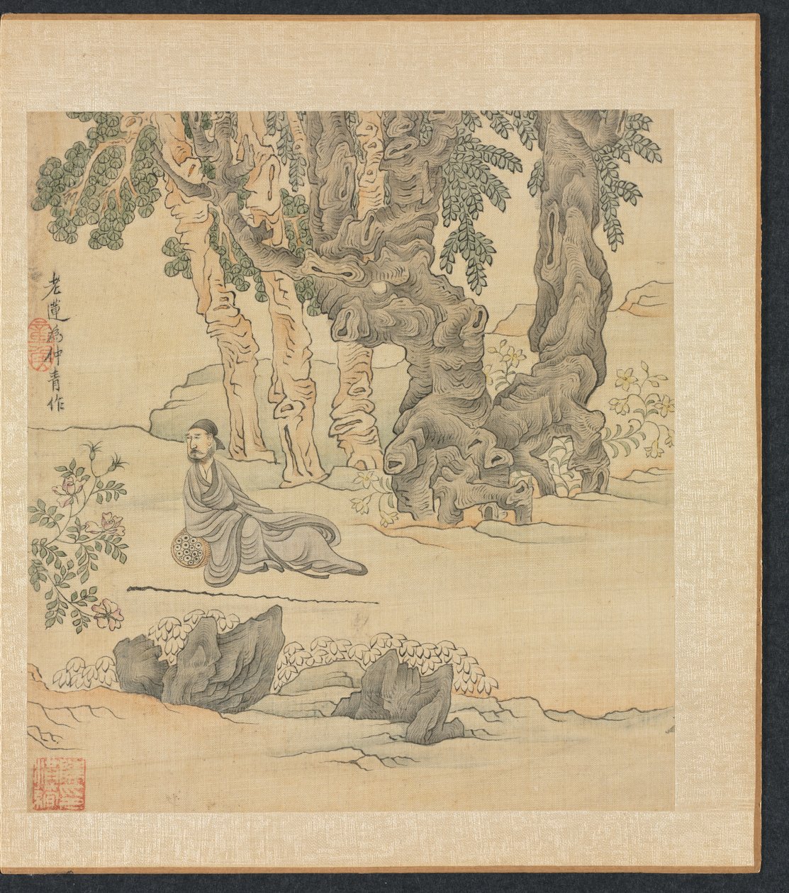 Dipinti dopo i maestri antichi: Ritratto di Zhongqing in un paesaggio, 1598-1652 da Chen Hongshou