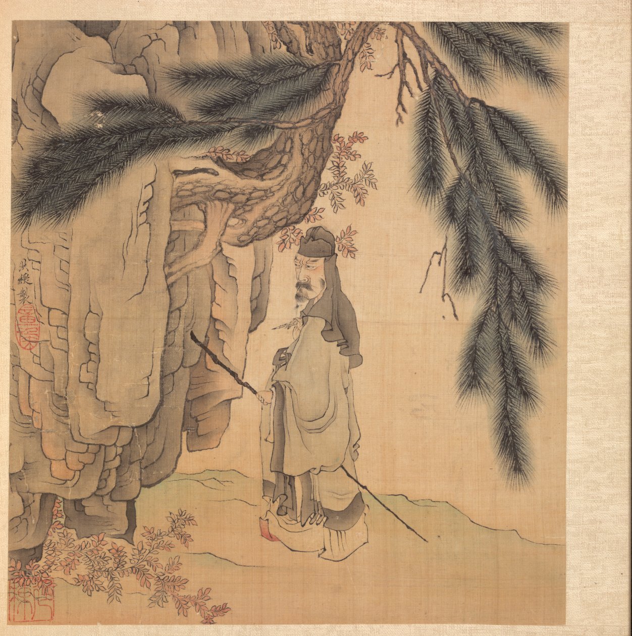 Dipinti dopo Maestri Antichi: Studioso con Bastone e Pennello, 1598-1652 da Chen Hongshou