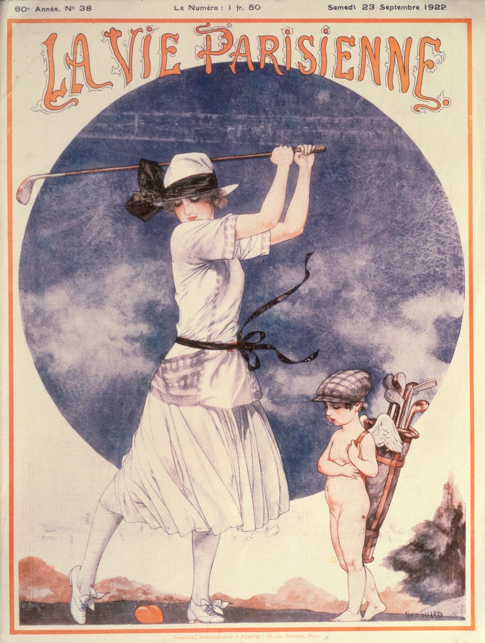 Copertina de La Vie Parisienne, Donna che gioca a golf da Cheri Herouard