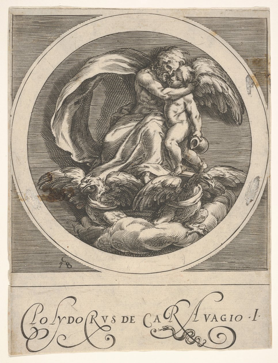 Giove, seduto sopra due aquile e abbracciando Cupido da Cherubino Alberti