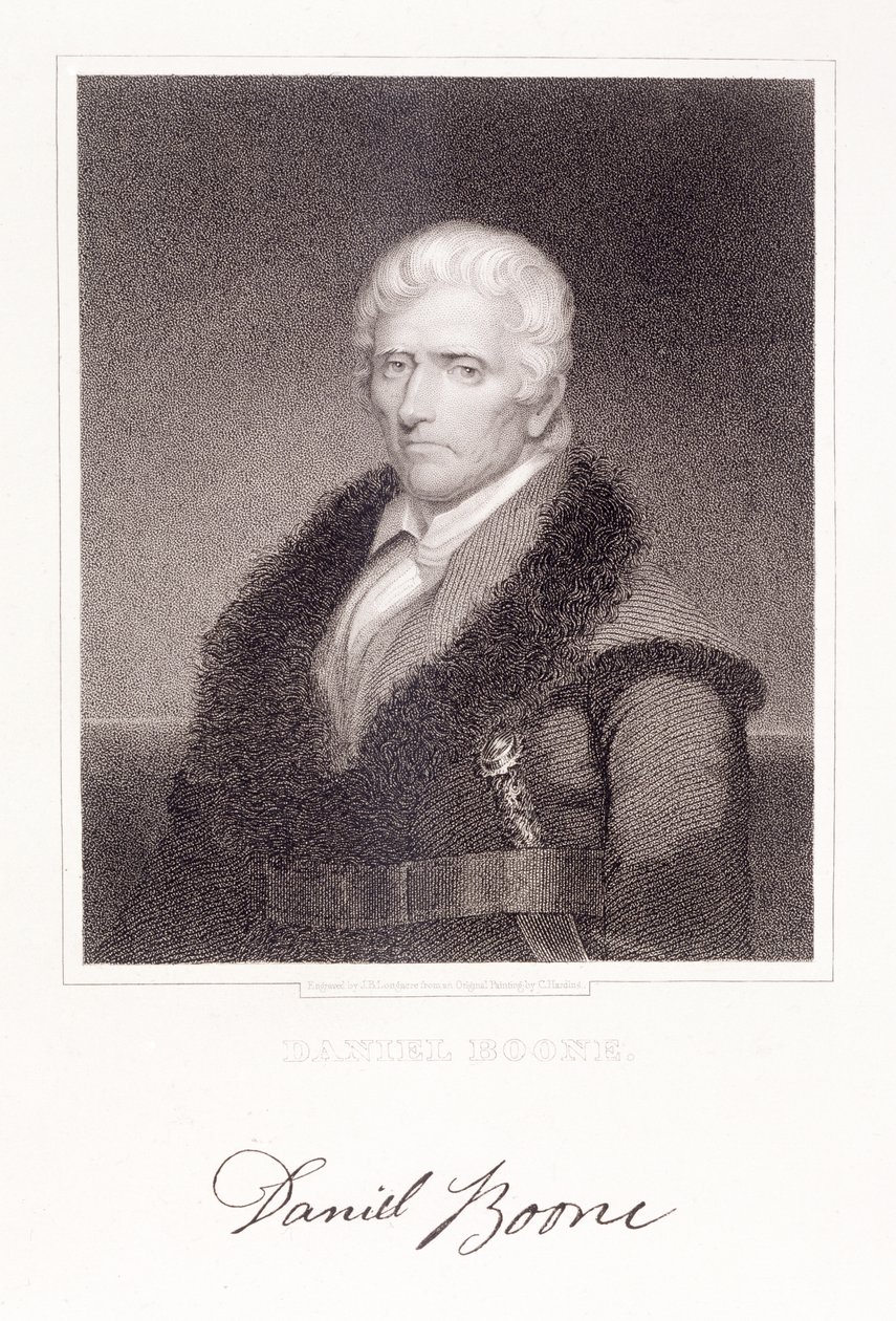 Daniel Boone (1736-1813) inciso da James Barton Longacre (1794-1869) da Chester Harding