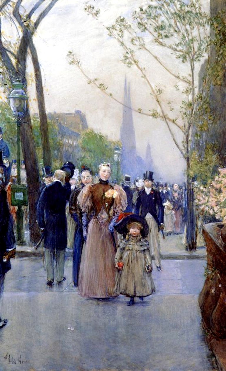 5th Avenue, domenica da Childe Frederick Hassam