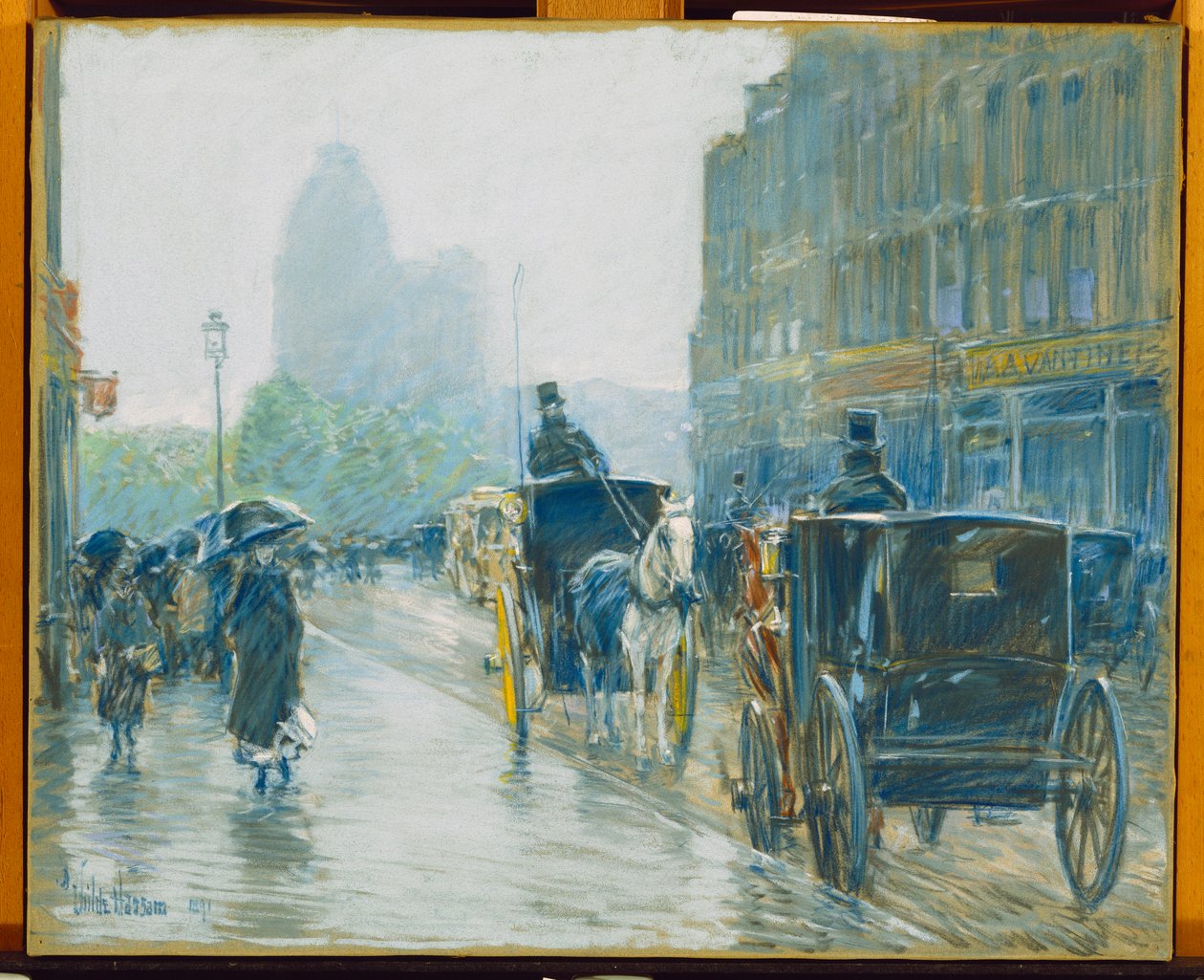 Carrozze trainate da cavalli, New York da Childe Frederick Hassam