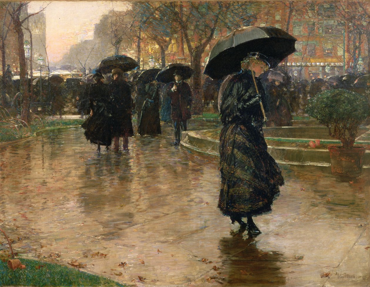 Tempesta di pioggia, Union Square da Childe Frederick Hassam