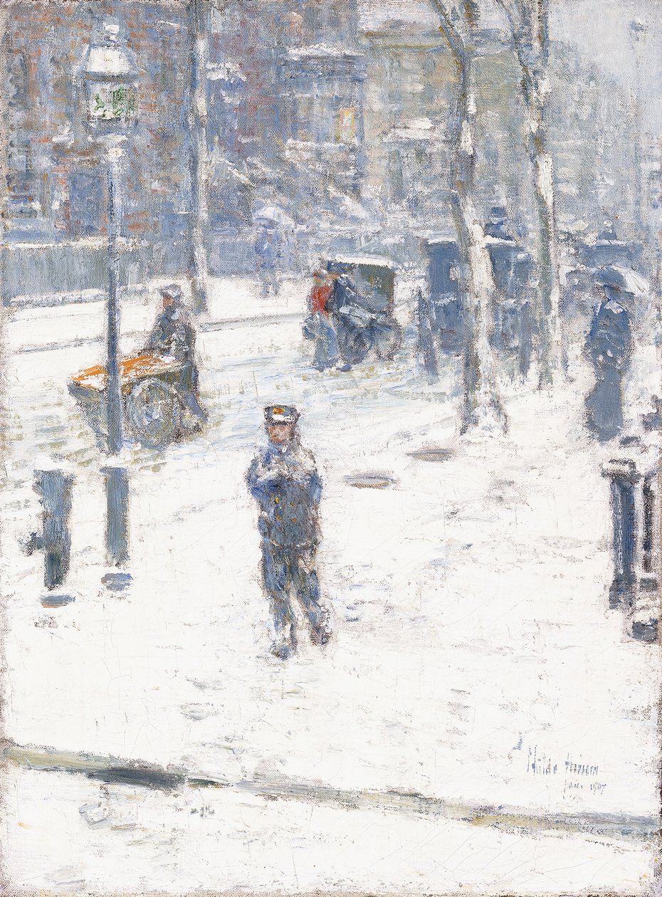 Tempesta di neve, Fifth Avenue, New York da Childe Frederick Hassam
