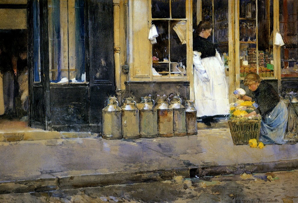 Le Lattine del Latte, c.1888 da Childe Frederick Hassam