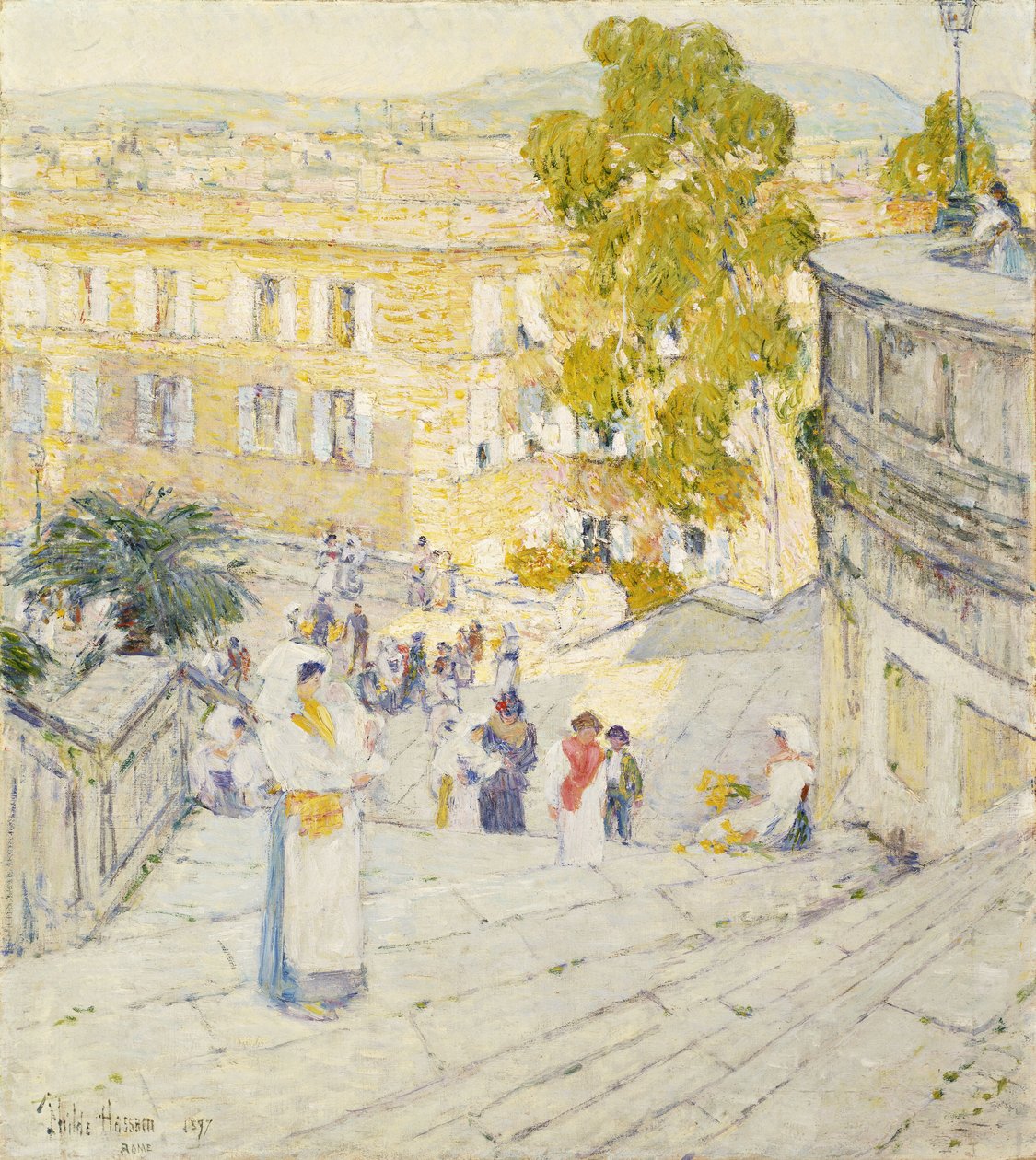 La scalinata di Trinità dei Monti a Roma da Childe Frederick Hassam