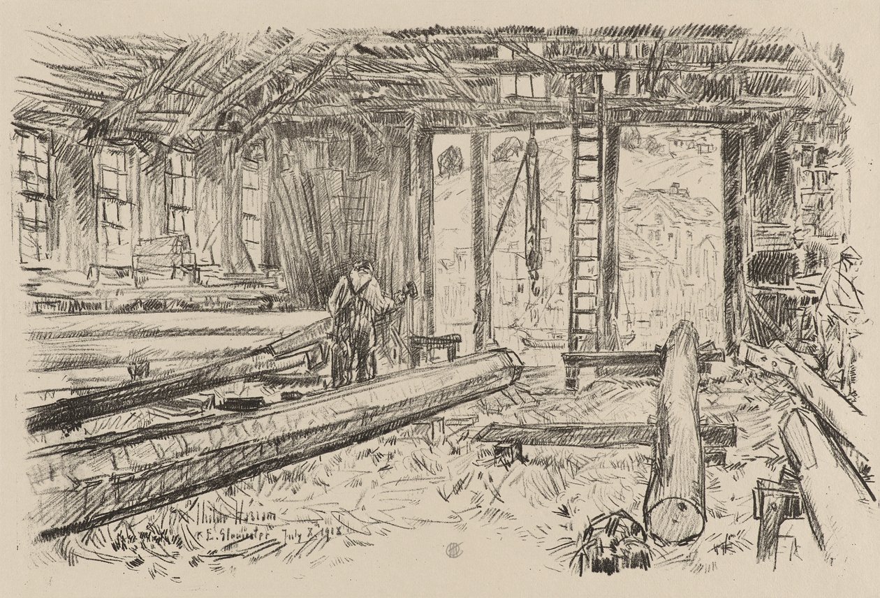 Il negozio Spar, Gloucester, 8 luglio da Childe Frederick Hassam