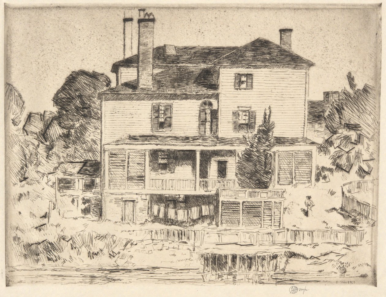 Una villa a Portsmouth, 1916 da Childe Hassam