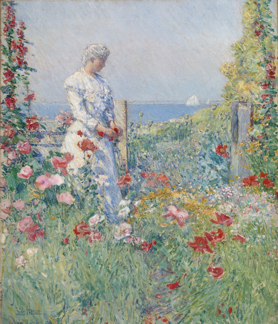 Nel giardino (Celia Thaxter nel suo giardino) da Childe Hassam