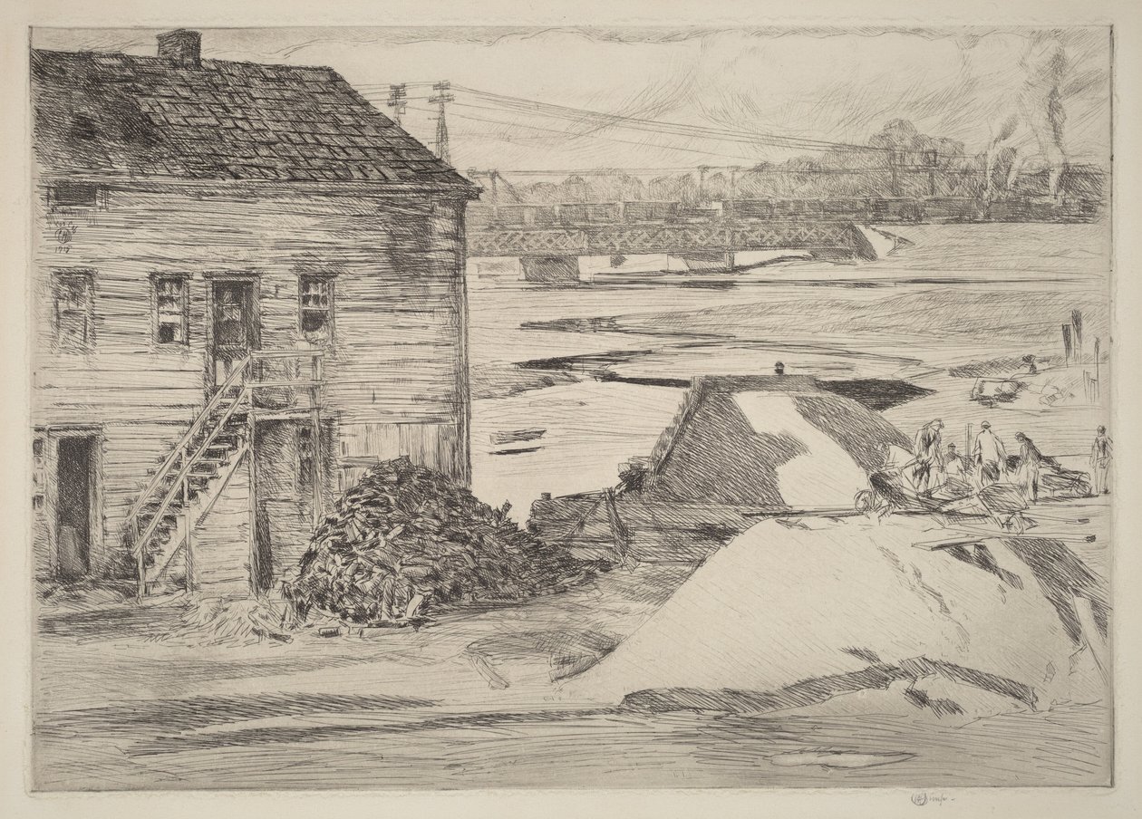 Bassa marea, ponte di Cos Cob da Childe Hassam