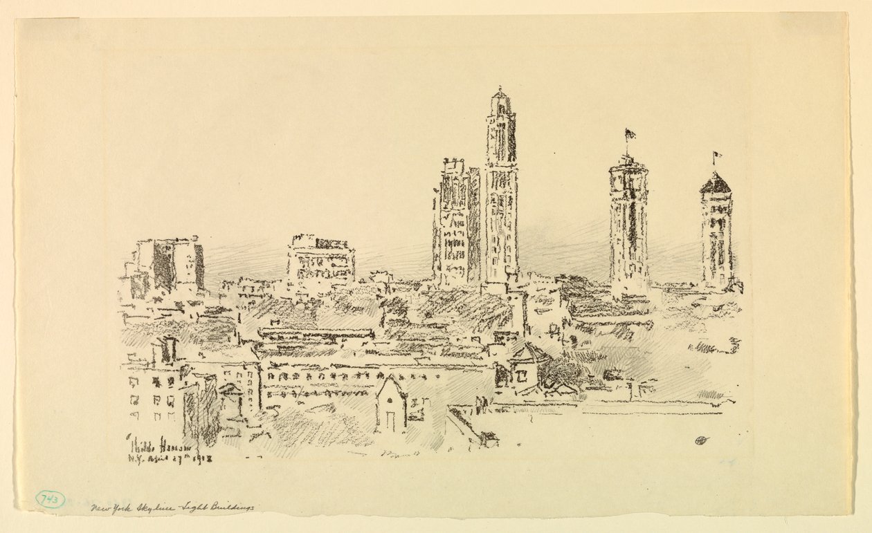 Skyline di New York – Edifici luminosi da Childe Hassam