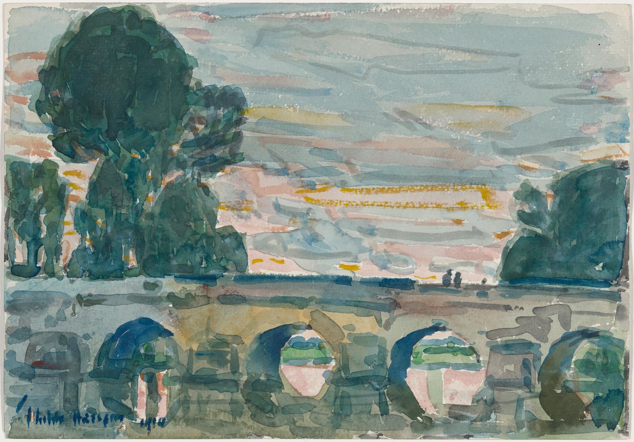 Il ponte a Grez, recto da Childe Hassam
