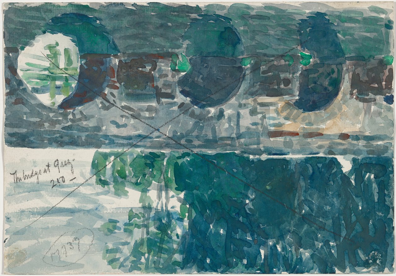 Il ponte a Grez [verso] da Childe Hassam