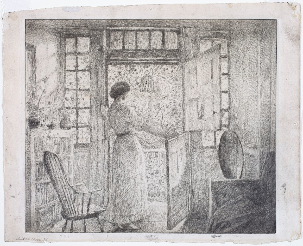 La porta olandese (recto), la danza greca (verso) da Childe Hassam