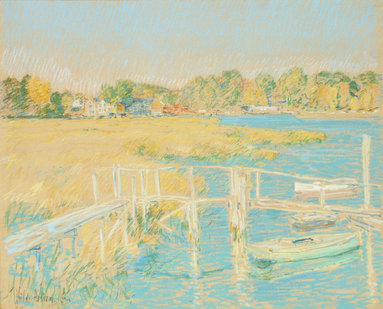 Lungo il fiume, nel tardo pomeriggio di ottobre da Childe Hassam