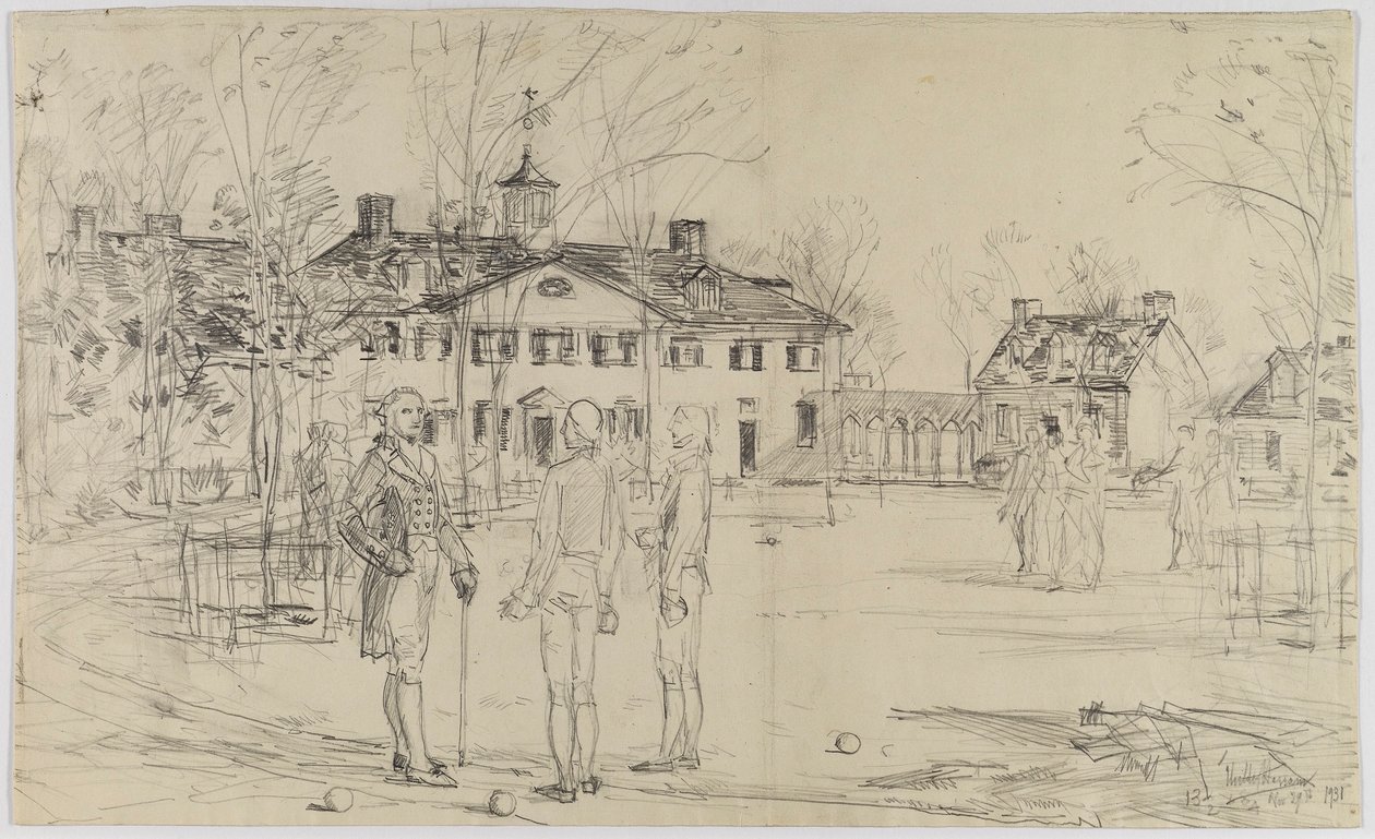 Washington a Mount Vernon da Childe Hassam