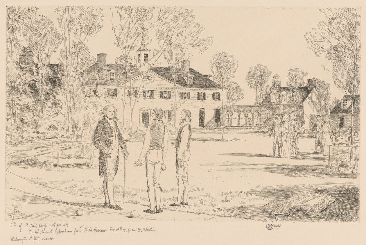Washington a Mount Vernon da Childe Hassam
