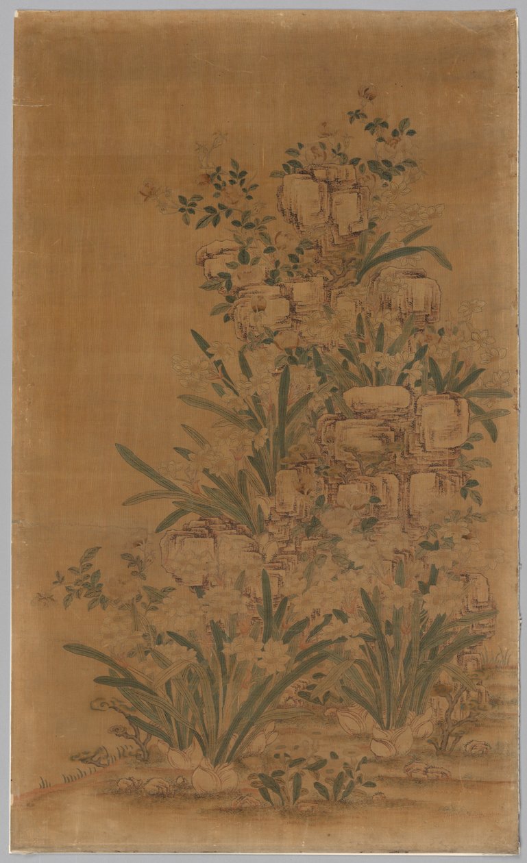 Pannello Kesi: Rocce e narcisi da China, Qing dynasty