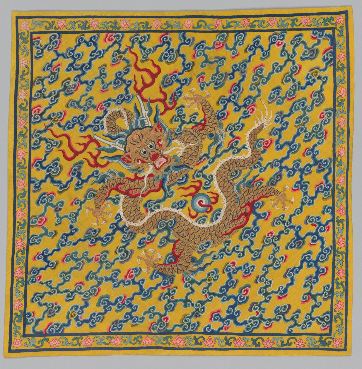 Involucro per il rotolo di arazzi Mescolanza di acqua chiara e fangosa alla confluenza dei fiumi Jing e Wei da China, Qing dynasty