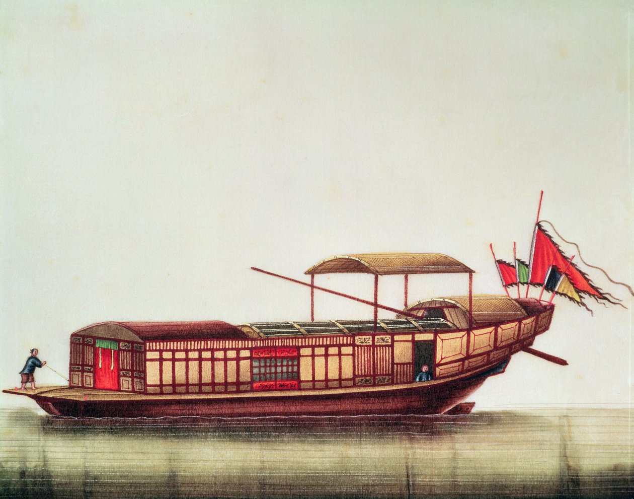 Una sampan cinese, Periodo Qianlong (1736-96) da Chinese School