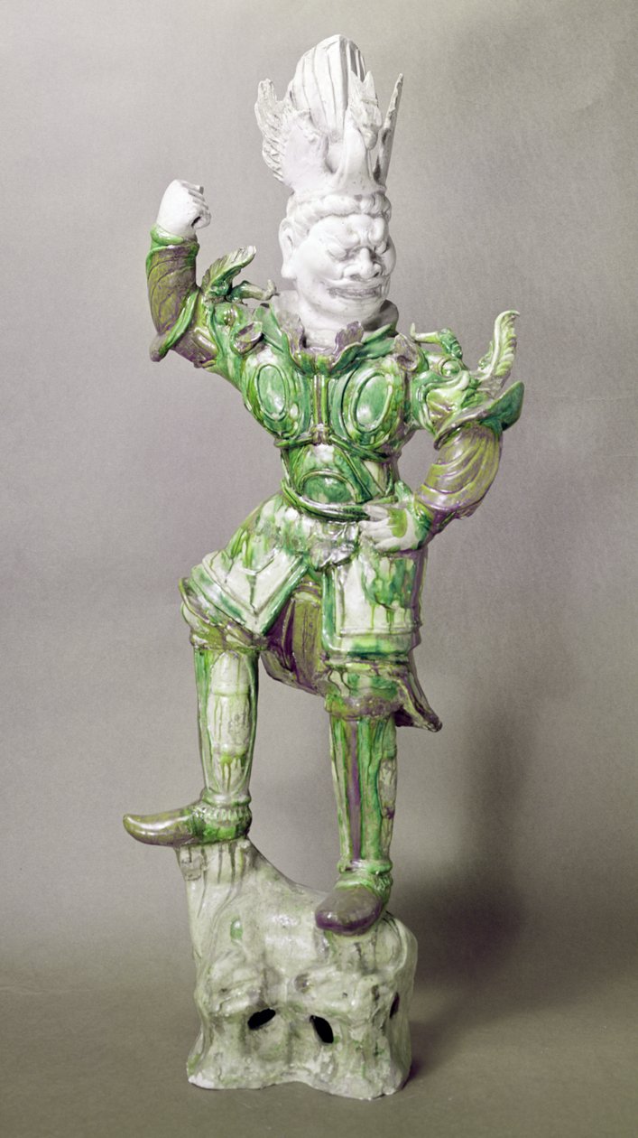 Guardiano di tomba in terracotta, cinese, Dinastia Tang (618-906) da Chinese School