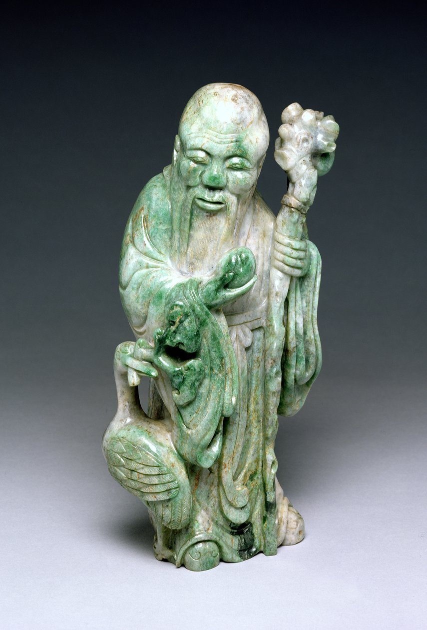 Figura di Shou Lao (giada) da Chinese School