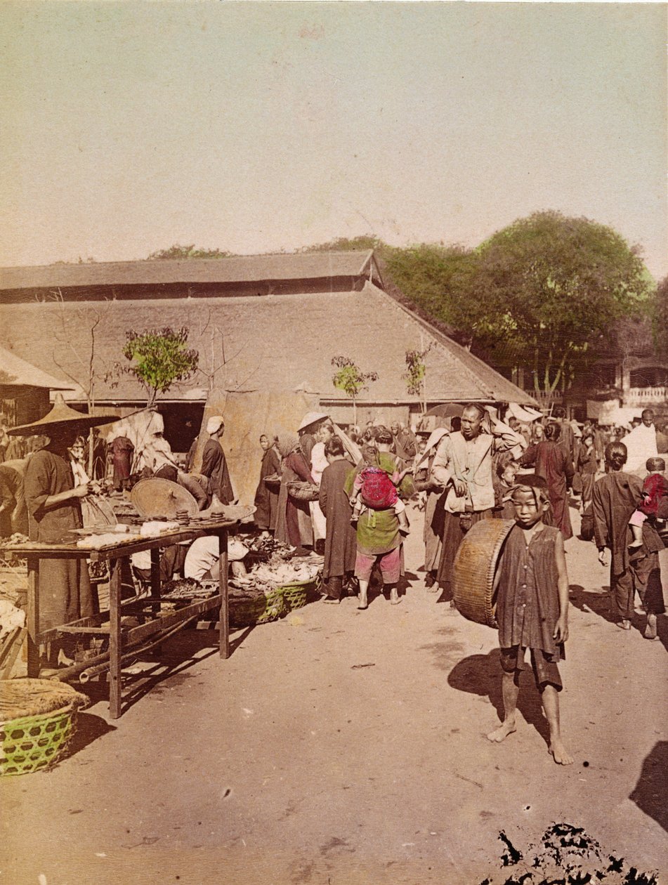 Un mercato in Tonchino, c.1899-1900 da Chinese School
