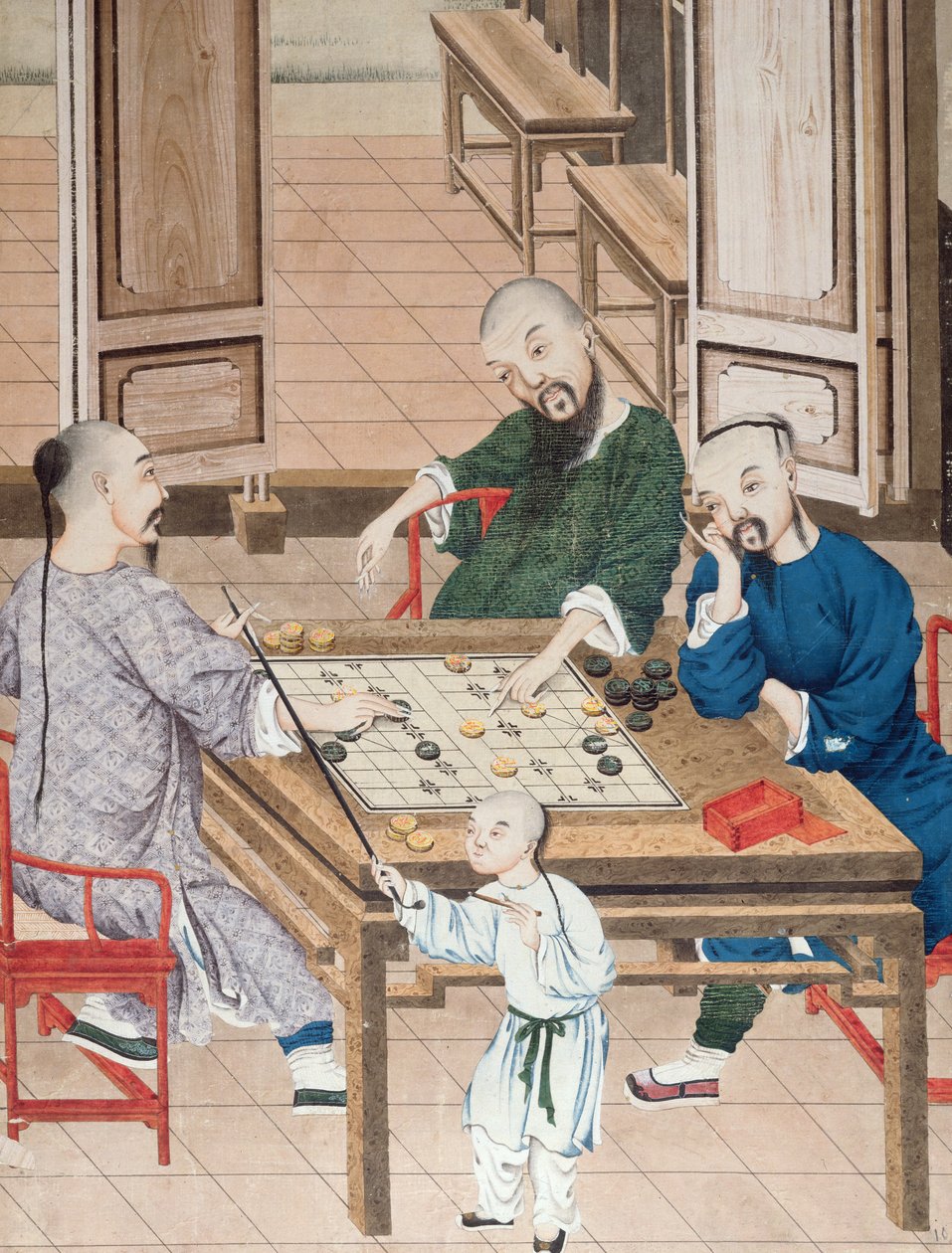 Un gioco di strategia in Cina, fine XVIII secolo da Chinese School