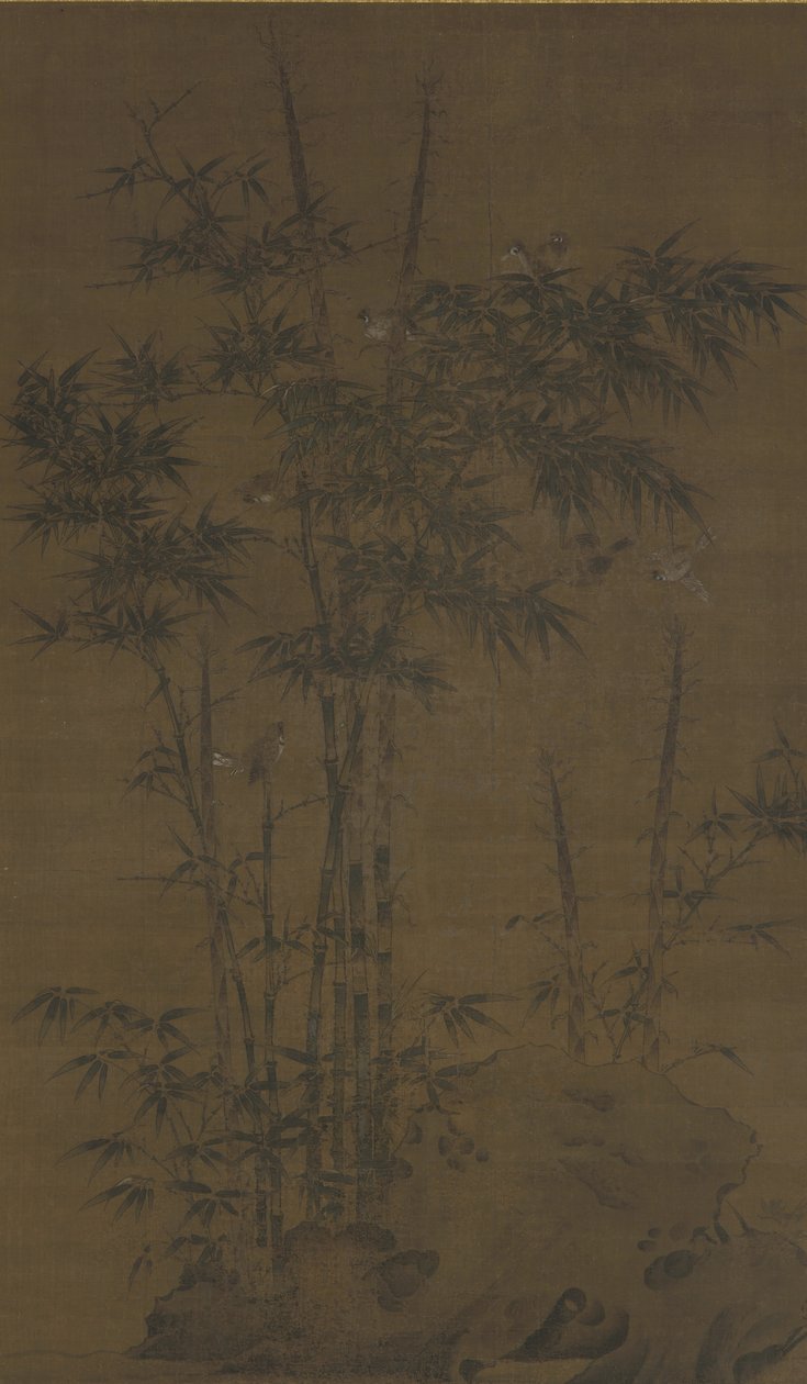 Bambù e passeri, dinastia Yuan o Ming, fine XIV secolo da Chinese School