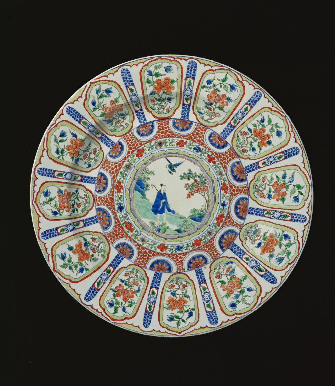 Piatto raffigurante il poeta immortale Tang Li Bai, Periodo Kangxi, c.1690 da Chinese School
