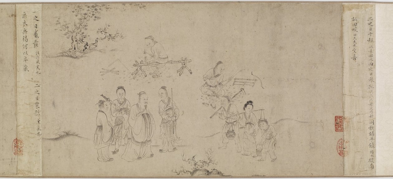 Illustrazioni del Settimo Mese dagli Odi di Bin, dinastia Song o Yuan, metà XIII-metà XIV secolo da Chinese School